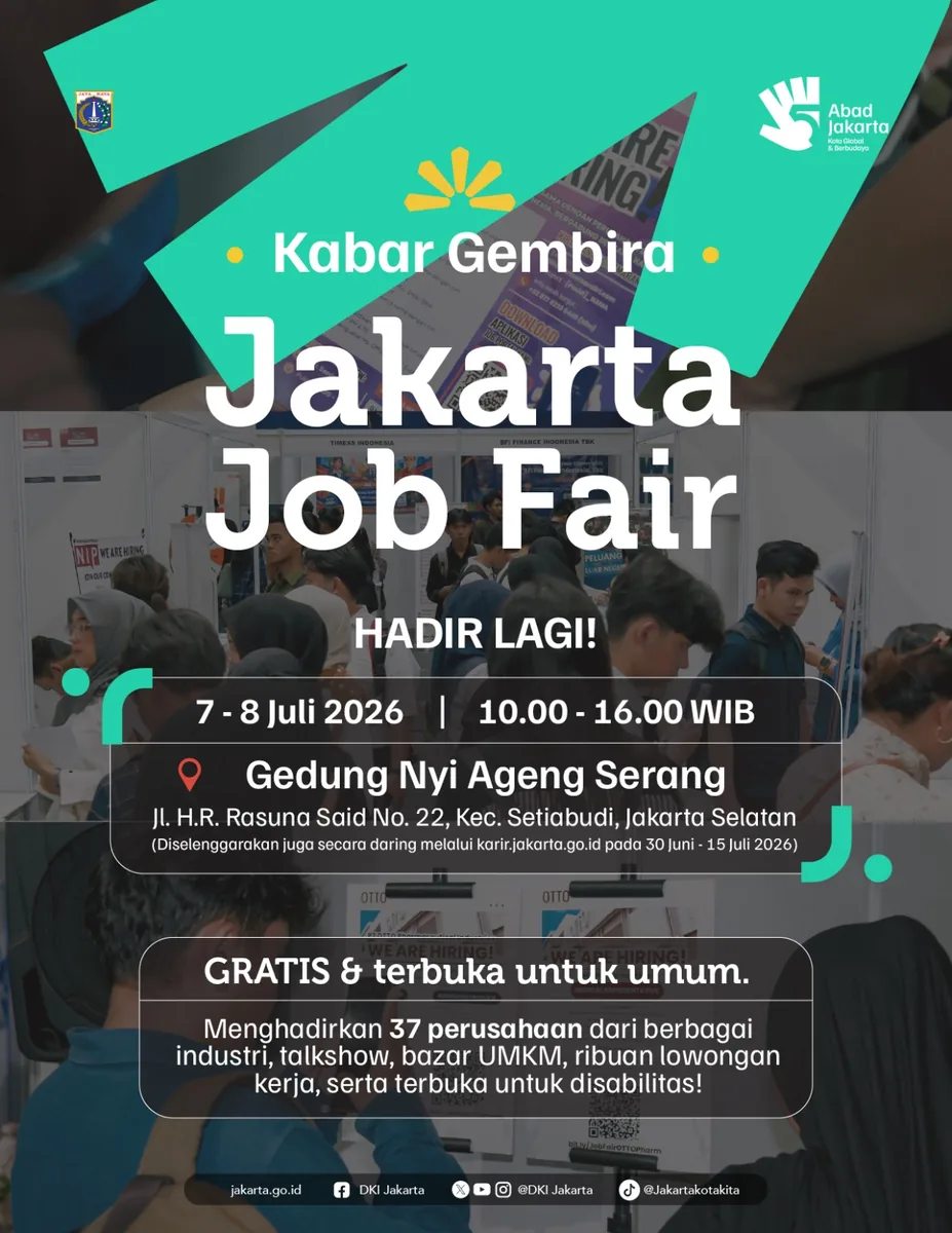 Job Fair Kabupaten Indramayu 2026 (Suku Dinas TKTE Wilayah Kabupaten Indramayu Barat) : 7-8 Juli 2026